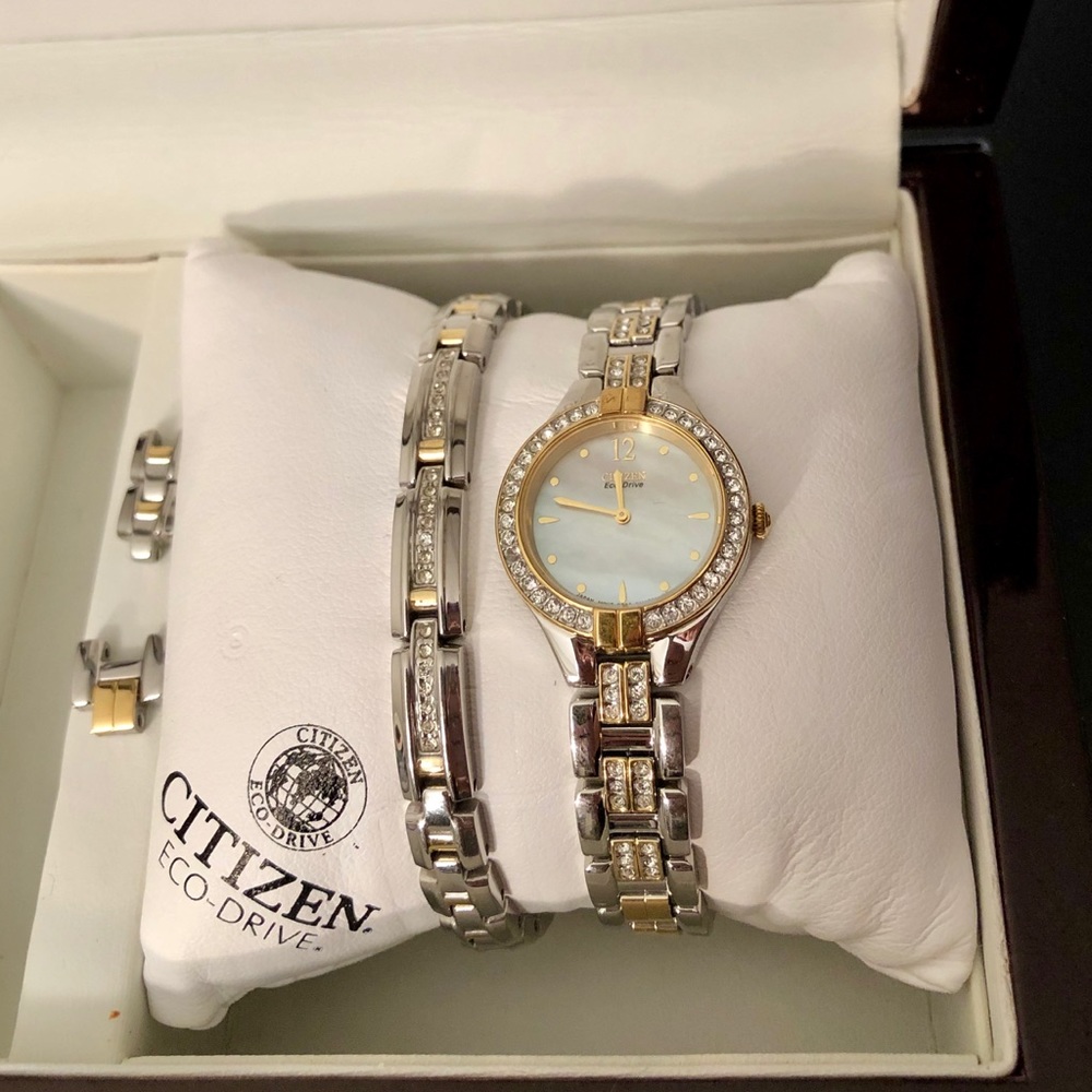 Citizen eco drive watch and bracelet